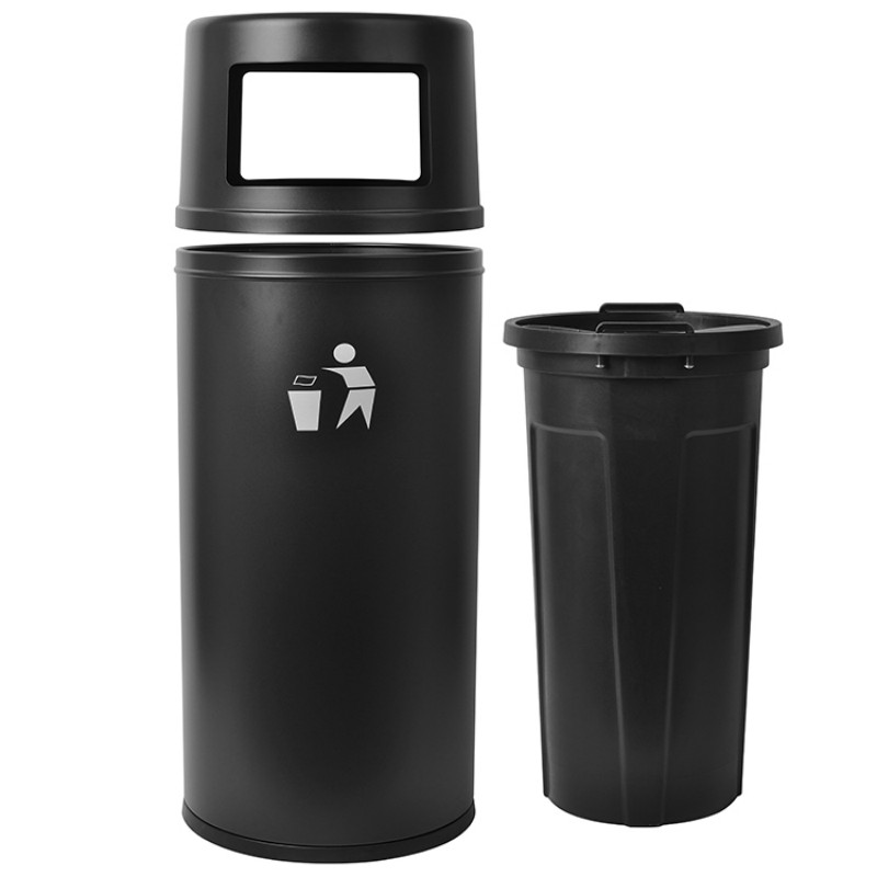 Мусорный бак из металла с отверстием для мусора для улицы и офиса