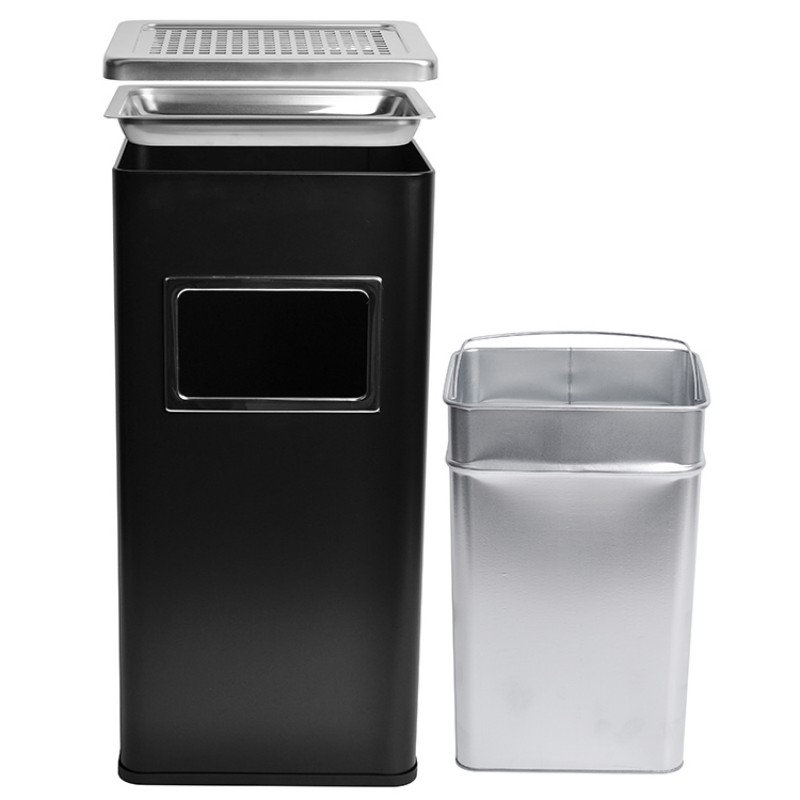 Мусорный бак из нержавеющей стали с боковым окном для офиса и улицы