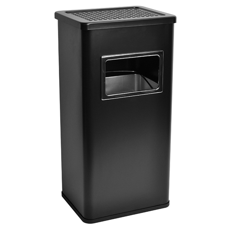 Мусорный бак из нержавеющей стали с боковым окном для офиса и улицы