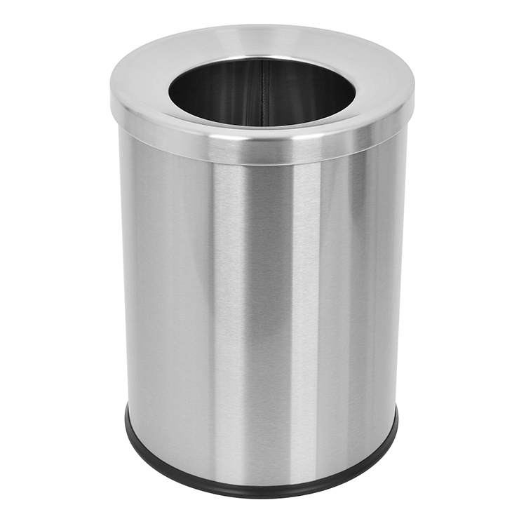 Мусорный бак из нержавеющей стали с открытым верхом, для общественных мест и кухни