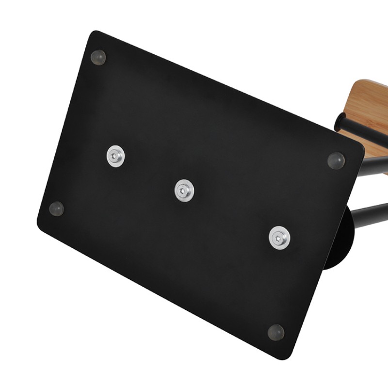 Напольный держатель для туалетной бумаги с полкой и ершиком, металл + дерево, минимализм