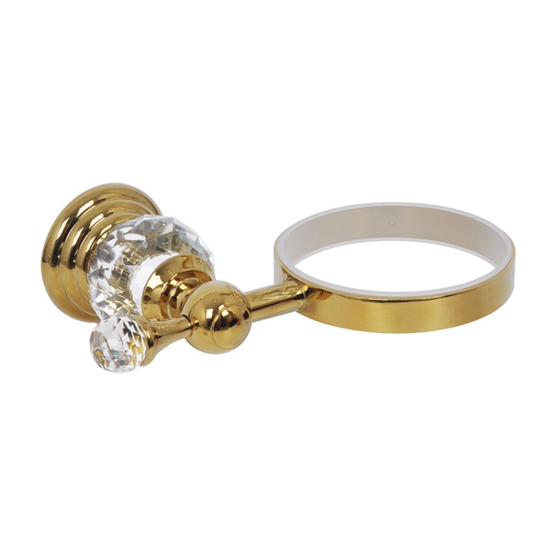 Настенная щетка для унитаза с держателем, Золотая фурнитура, Кристаллический стакан, Сантехника для ванной