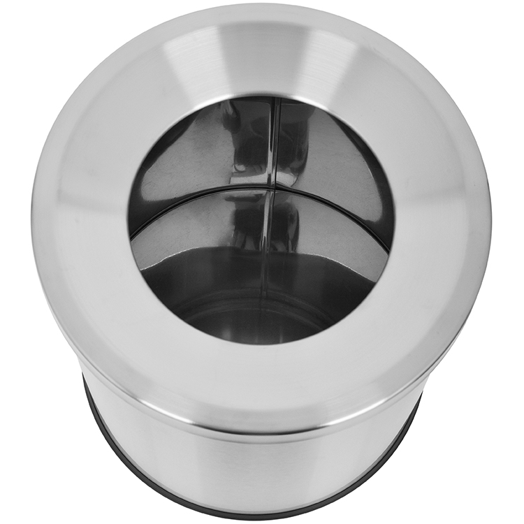 Прочная урна из нержавеющей стали 12л, шлифованная, с воронкой, с резиновым основанием, легкая в уходе