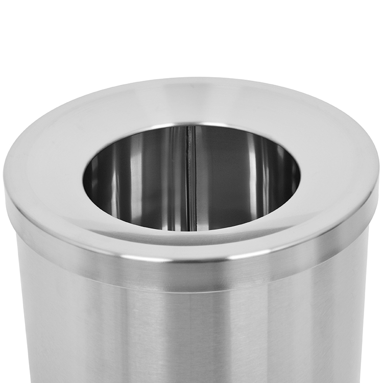 Прочная урна из нержавеющей стали 12л, шлифованная, с воронкой, с резиновым основанием, легкая в уходе