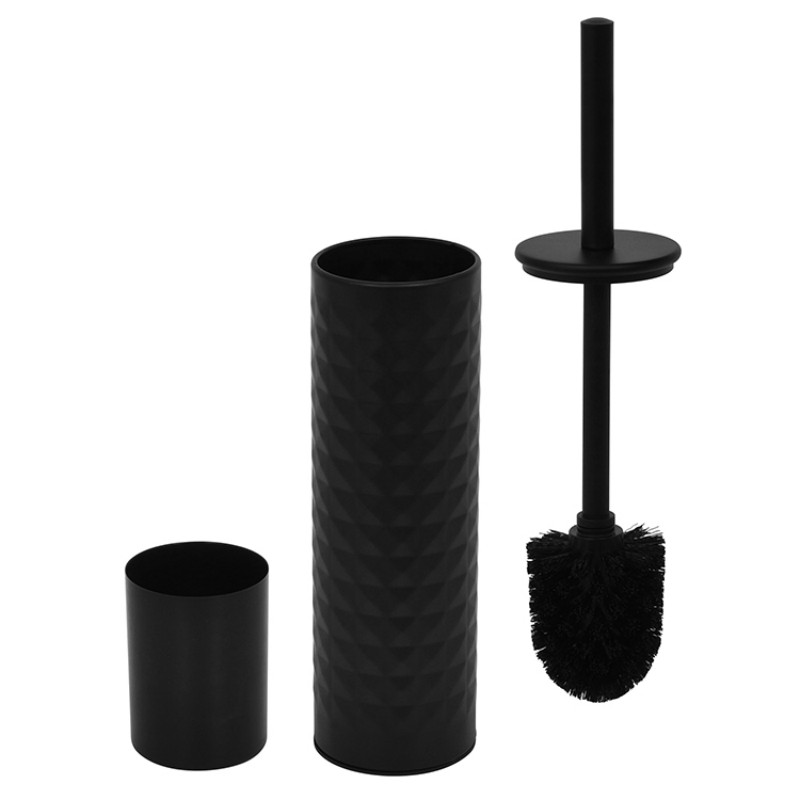 Современная щетка для унитаза с держателем, черный цвет, рельефная текстура, аксессуар для стильной ванной