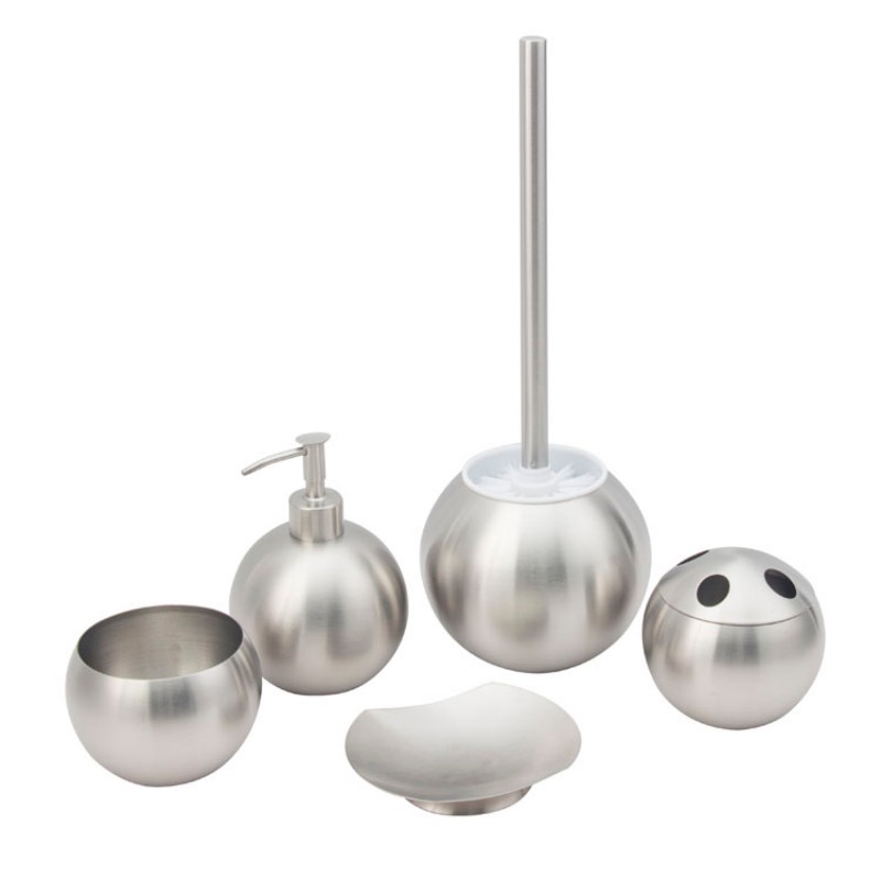 Современный круглый набор аксессуаров для ванной из нержавеющей стали, 5 предметов – стильный дизайн
