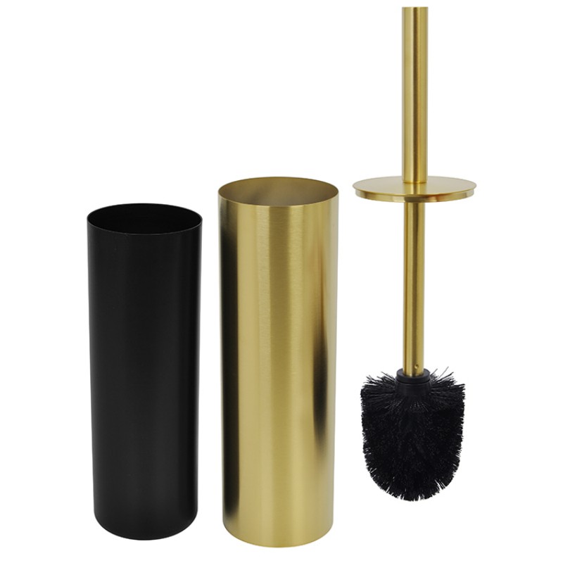 Стильная туалетная щетка с держателем, золотой дизайн, для люксовой ванной комнаты