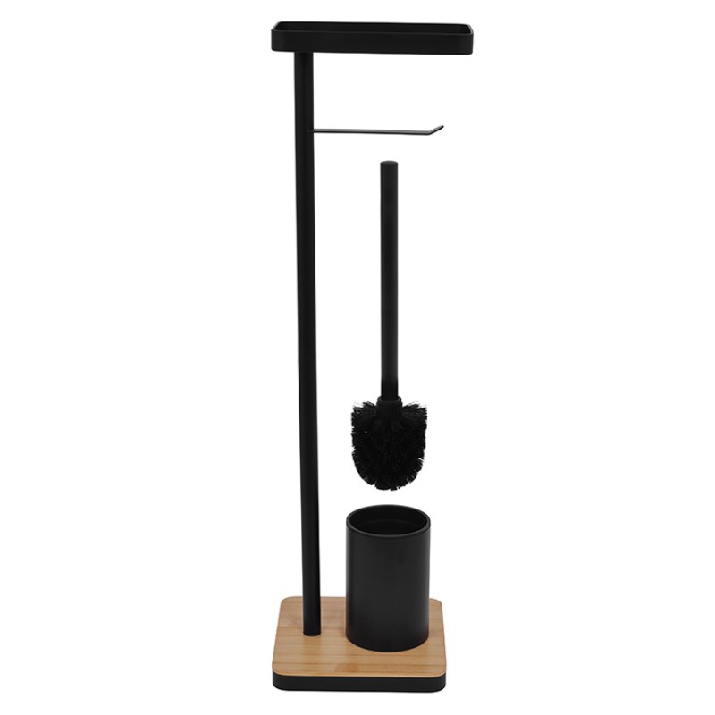 Туалетная щетка с бамбуковой основой Iron Square, держателем для туалетной бумаги и лотком для бумаги