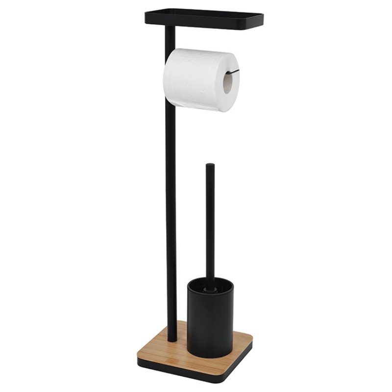 Туалетная щетка с бамбуковой основой Iron Square, держателем для туалетной бумаги и лотком для бумаги