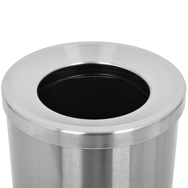 Урна для мусора из нержавеющей стали, круглая, с открытым входом, со съемным внутренним ведром, для офиса, кухни, отеля, общественных мест