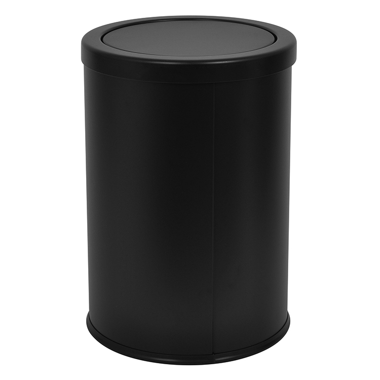 Урна для отходов 10л с двусторонней крышкой-качалкой, железная, порошковая покраска, без внутреннего контейнера, с антискользящим дном, для офиса и общественных мест
