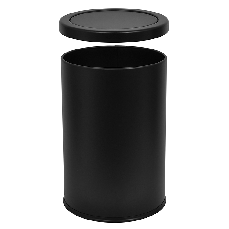 Урна для отходов 10л с двусторонней крышкой-качалкой, железная, порошковая покраска, без внутреннего контейнера, с антискользящим дном, для офиса и общественных мест