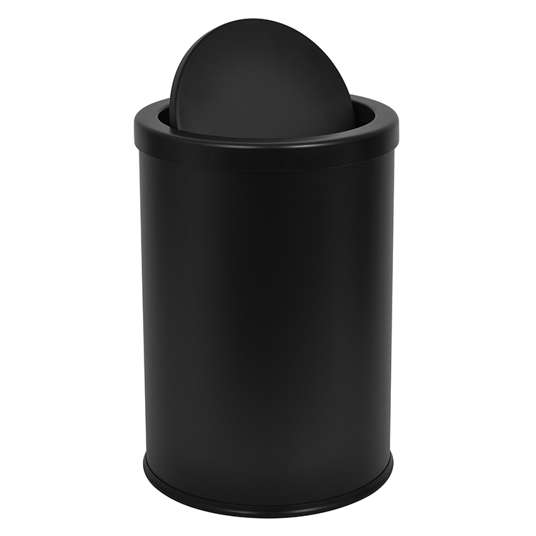 Урна для отходов 10л с двусторонней крышкой-качалкой, железная, порошковая покраска, без внутреннего контейнера, с антискользящим дном, для офиса и общественных мест