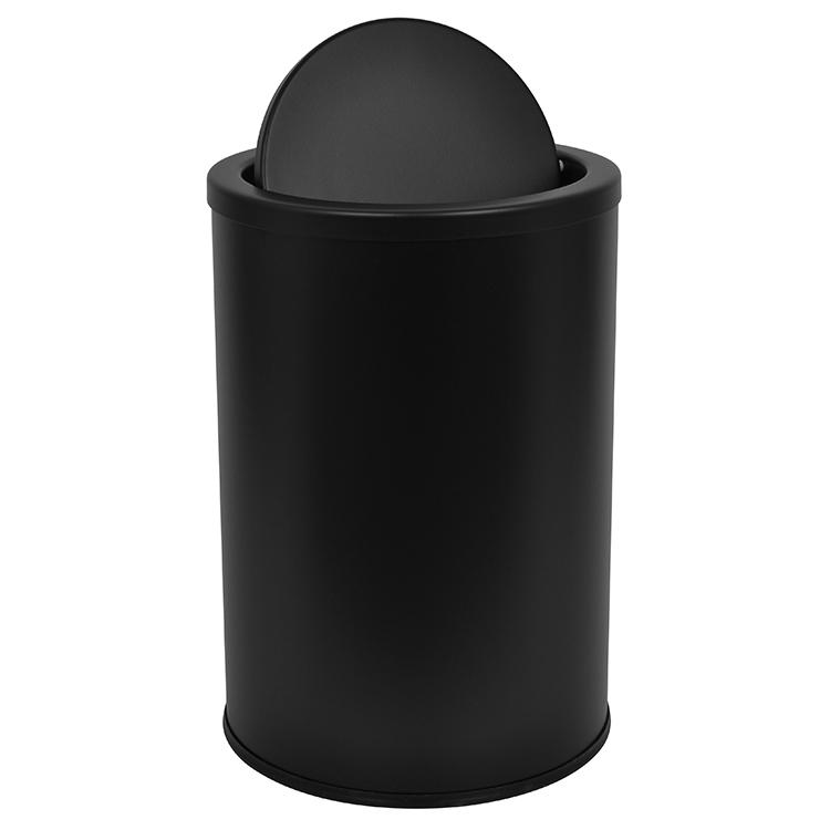 Урна для отходов 18л с крышкой-качалкой, железная, порошковая покраска, без внутреннего контейнера, с антискользящим дном, для офиса, кафе, торгового центра