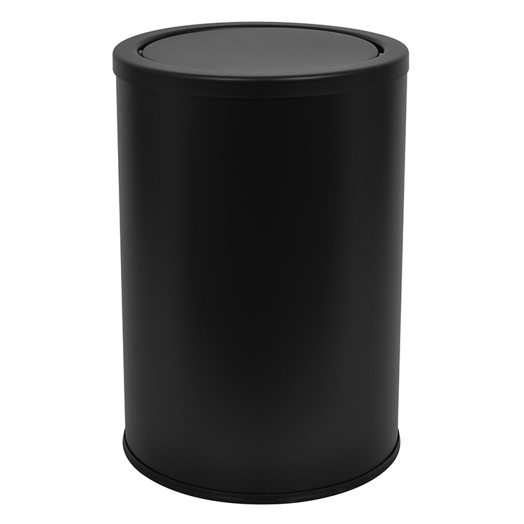 Урна для отходов 18л с крышкой-качалкой, железная, порошковая покраска, без внутреннего контейнера, с антискользящим дном, для офиса, кафе, торгового центра