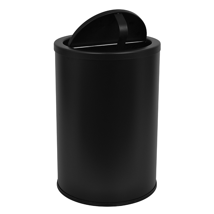 Урна для отходов 18л с крышкой-качалкой, железная, порошковая покраска, без внутреннего контейнера, с антискользящим дном, для офиса, кафе, торгового центра