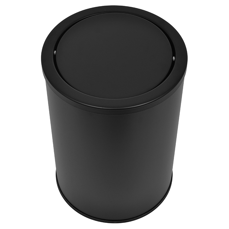 Урна для отходов 18л с крышкой-качалкой, железная, порошковая покраска, без внутреннего контейнера, с антискользящим дном, для офиса, кафе, торгового центра