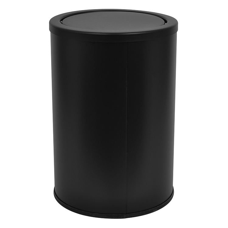 Урна для отходов 18л с крышкой-качалкой, железная, порошковая покраска, без внутреннего контейнера, с антискользящим дном, для офиса, кафе, торгового центра