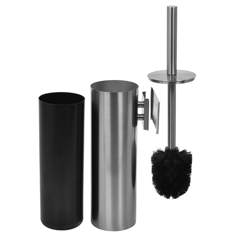 Щетка для унитаза с напольным держателем из нержавеющей стали  Гигиеничный набор для ванной комнаты, прочный и долговечный