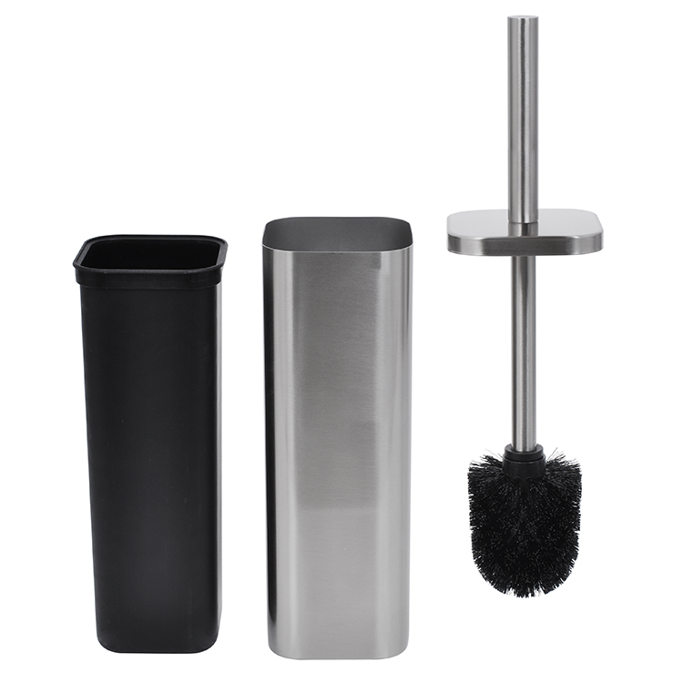 Щётка для унитаза из нержавеющей стали с квадратной подставкой, современная щётка для туалета