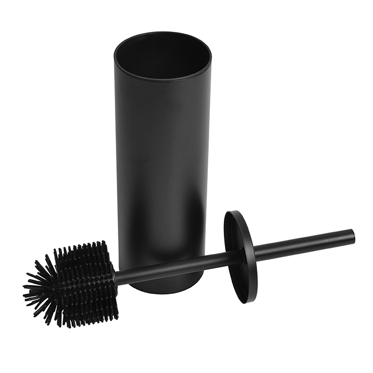Щётка для унитаза силиконовая чёрная с подставкой, современная щётка для туалета, антибактериальная