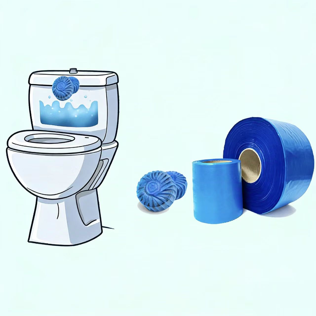 Водорастворимая пленка для туалетных блоков (синих шариков) Описание продукта