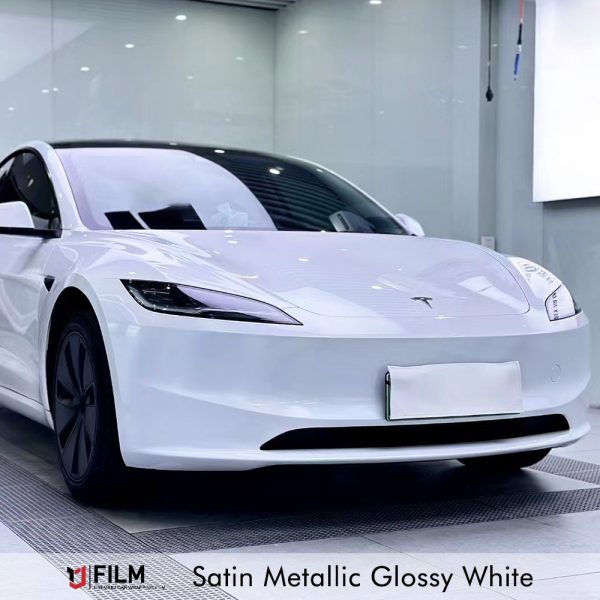 Сверхяркая металликовая виниловая пленка для автомобиля белая