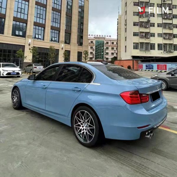 кристалл-керамическая синяя виниловая автомобильная пленка с низкой липкостью