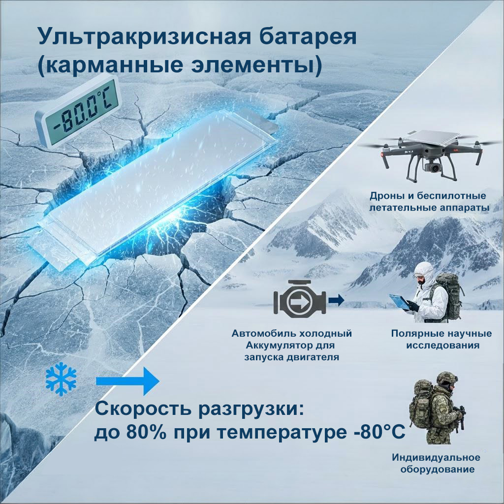 Детали для охлаждения при сверхнизких температурах Литий-ионный аккумулятор емкостью 3,4 В-115 Ач (-80 °C-60°C)