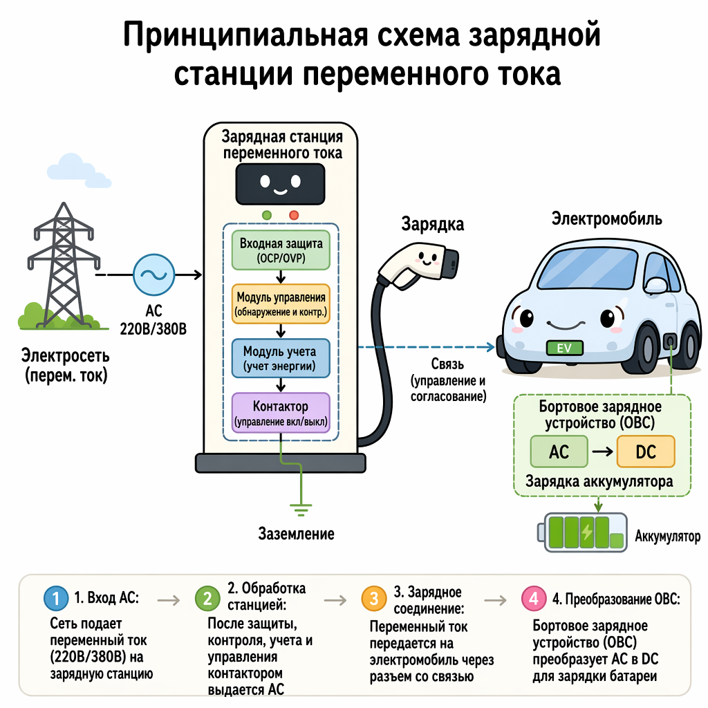 зарядная станция переменного тока