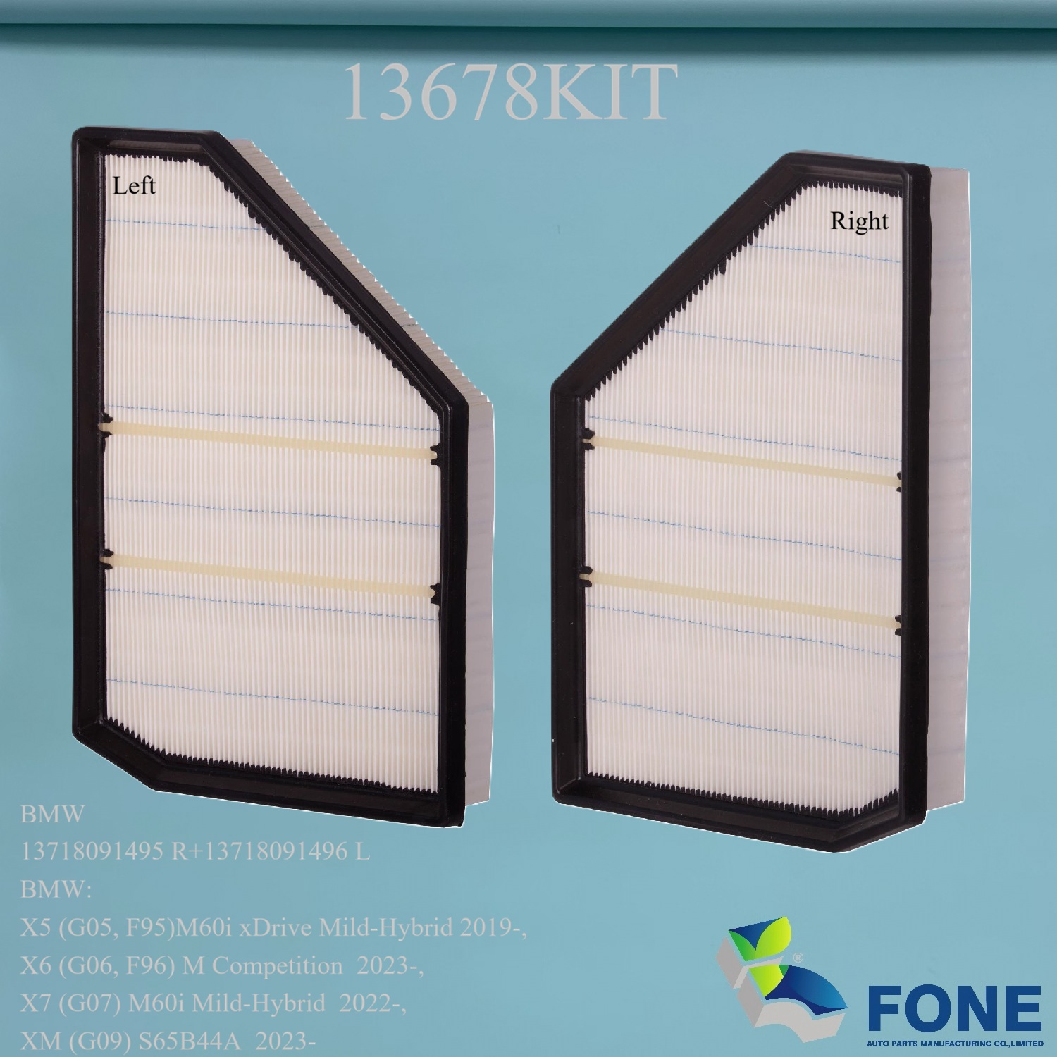 Элементы воздушных фильтров 13678KIT ДЛЯ BMW