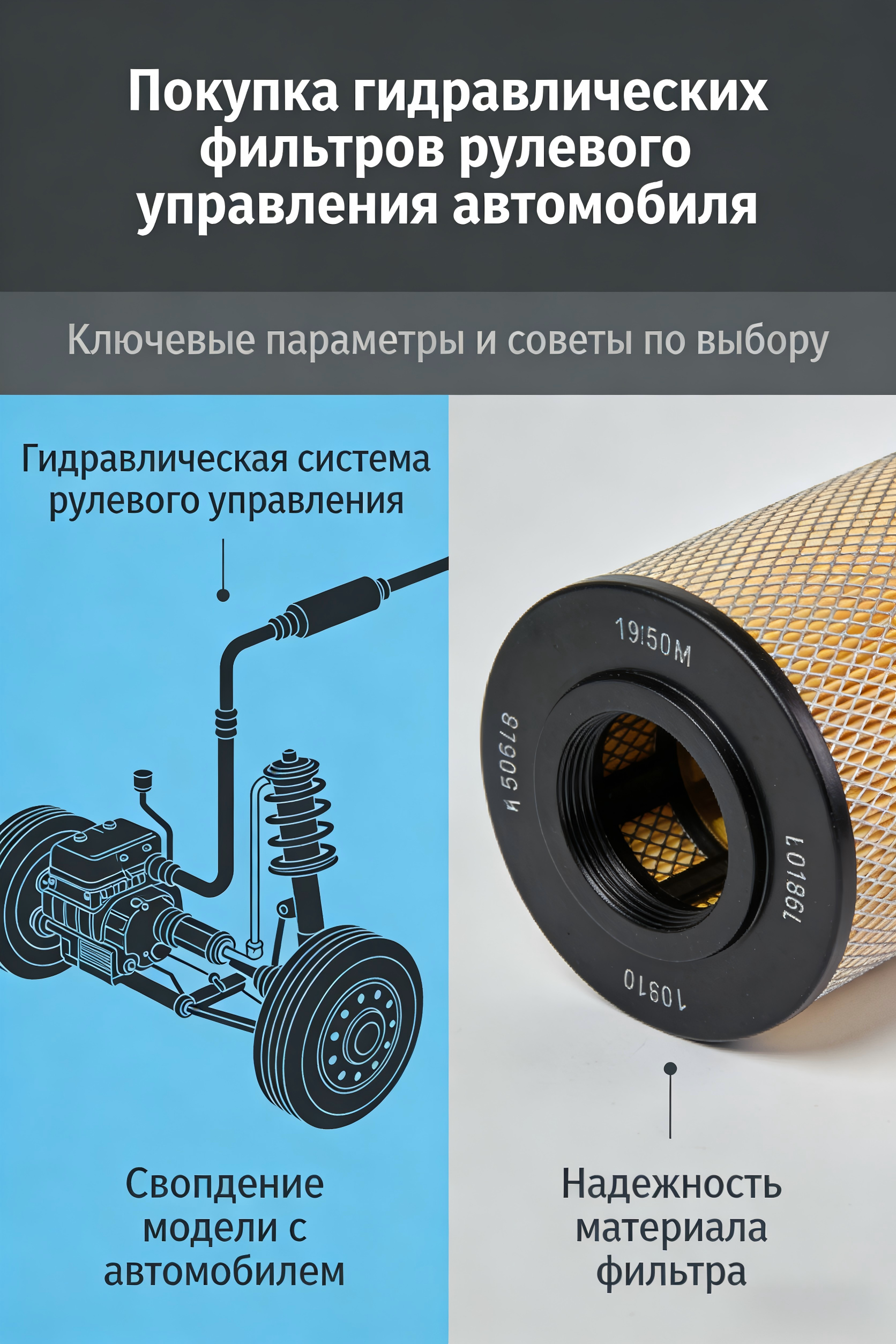 Как выбрать картриджный фильтр гидроусилителя?