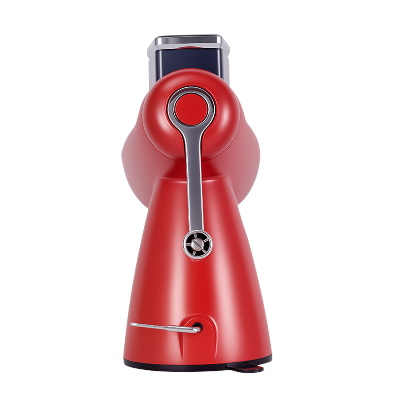 Овощерезка ручная механическая (модель-SL006-красная ), ручной привод, 5 насадок в комплекте