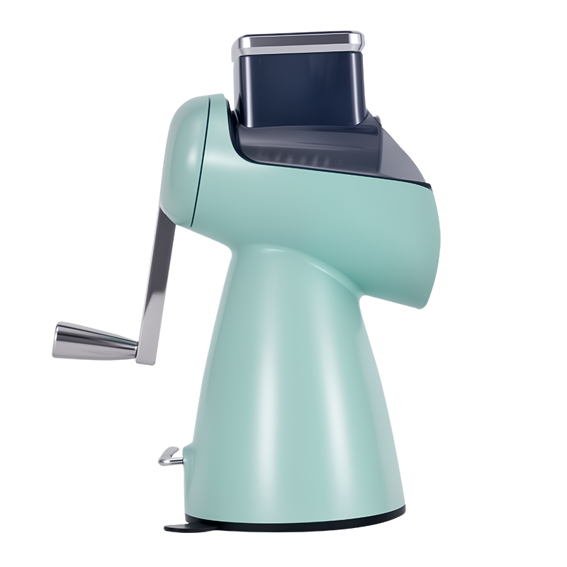 Овощерезка ручная механическая (модель-SL006-зелёная ), ручной привод, 5 насадок в комплекте