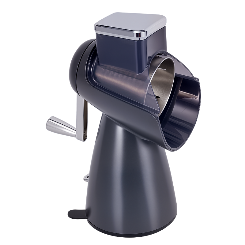 Овощерезка ручная механическая (модель-SL006-чёрная), ручной привод, 5 насадок в комплекте