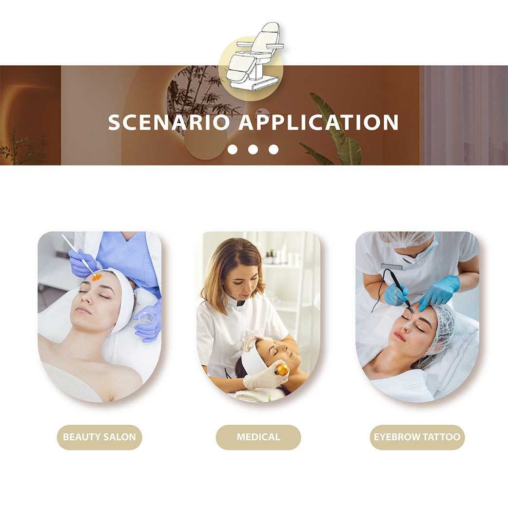 Области применения электрической косметологической кушетки DP-L437: салон красоты, медицинский кабинет, татуаж бровей