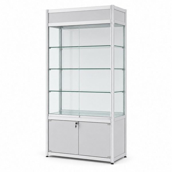 Стеклянная витрина JS-ZSG001 с алюминиевым каркасом и LED-подсветкой