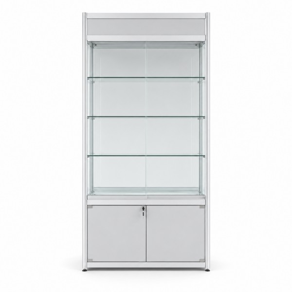 Стеклянная витрина JS-ZSG001 с алюминиевым каркасом и LED-подсветкой