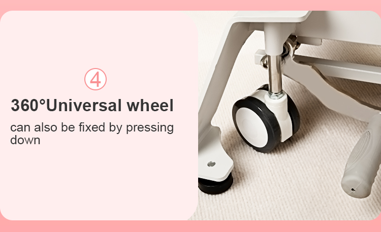 Медицинское кресло с колесами 360°, фиксация нажатием, удобное перемещение