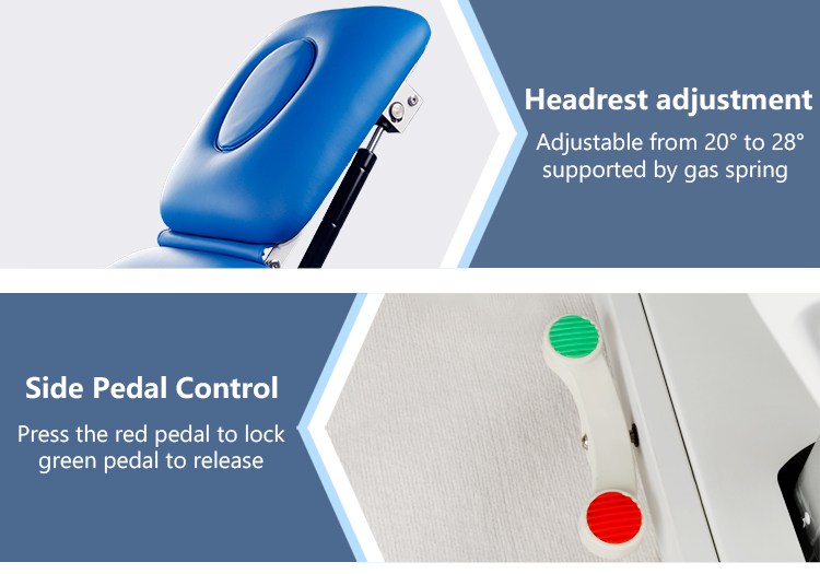 Боковая педаль фиксации для медицинского кресла DP-LLC507, красная педаль блокировки, зеленая педаль для разблокировки