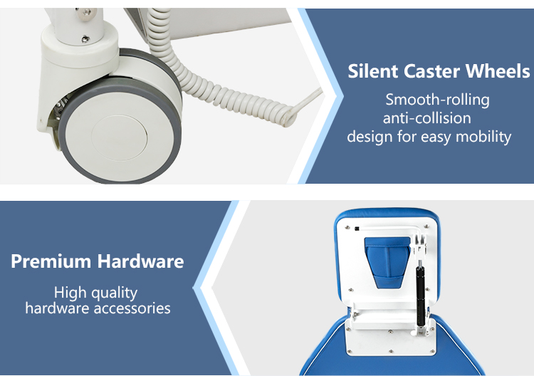 Бесшумные колесики и усиленная фурнитура кресла DP-LLC507, легкое перемещение и защита от столкновений, медицинское исполнение