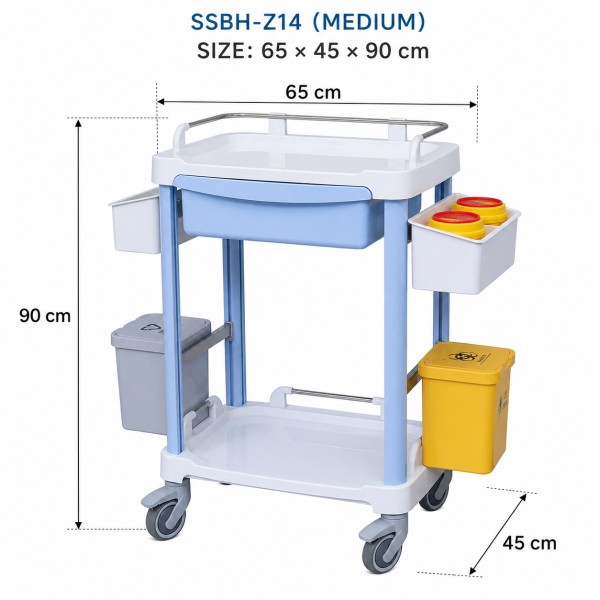 Многофункциональная медицинская тележка из ABS-пластика SSBH-Z13 / Z14 / Z15