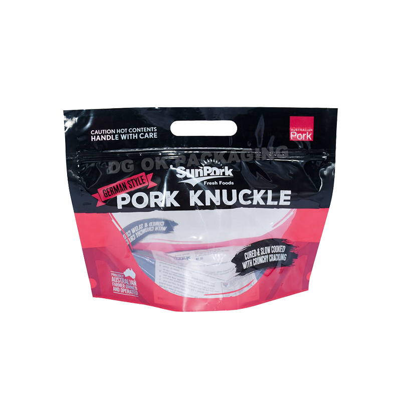 Индивидуальный жиронепроницаемый пластиковый пакет для жареной курицы с антизапотевающим окном. Пакеты для упаковки жареной курицы.