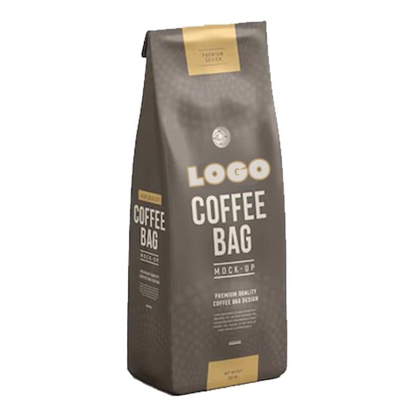 Пакет для упаковки кофейных зерен с индивидуальным принтом, 100 г, 250 г, 500 г, 12 унций, 16 унций, 1 фунт, 2 фунта, металлический пустой блок с плоским дном, клапаном и застежкой-молнией