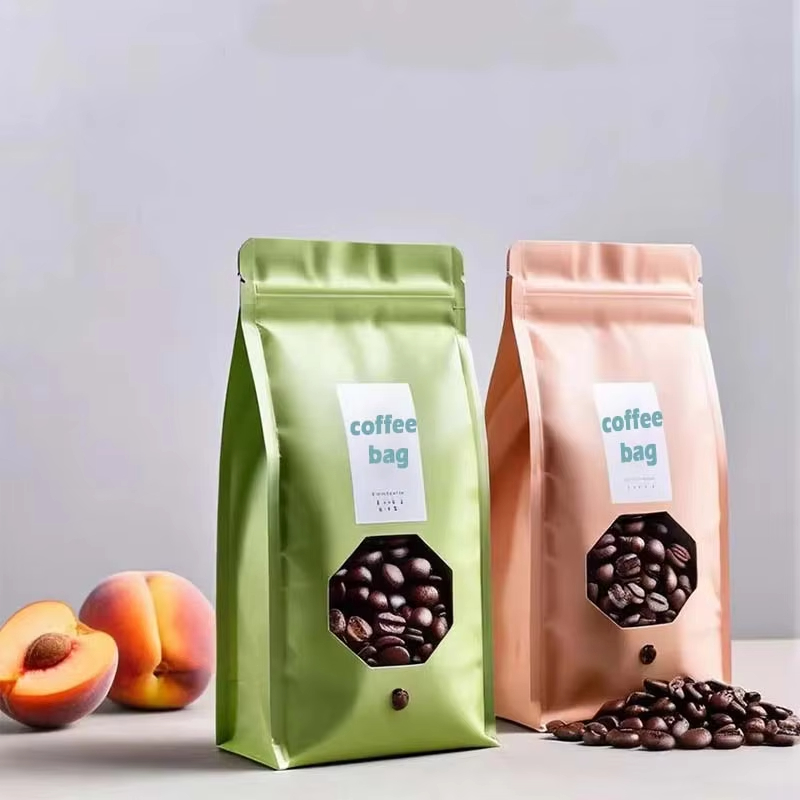 1-фунтовый кофейный пакет с индивидуальной печатью, матовые пакеты для упаковки кофейных зерен, 1 кг, 1-фунтовый, многоразовые, с вертикальными складками, из алюминиевой фольги