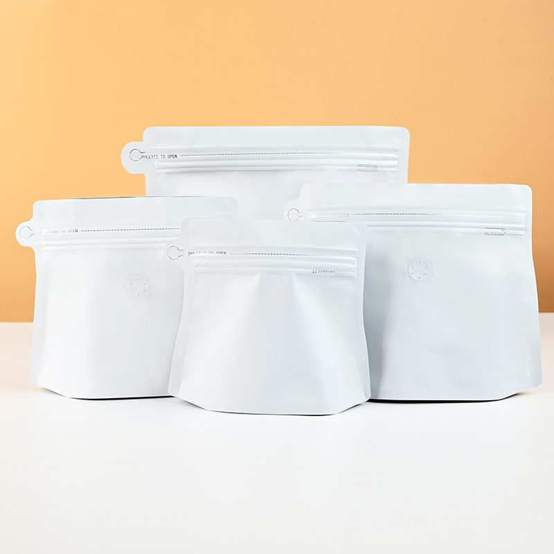 Многоразовая упаковка для кофе 250 г, 500 г, 1 кг, матовый глянцевый, с плоским дном, с клапаном и застежкой-молнией