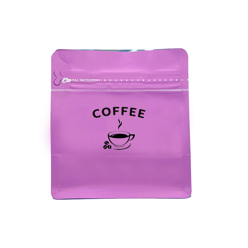 Пакеты для упаковки кофейных зерен из алюминиевой фольги с квадратным дном и матовой цифровой печатью на заказ