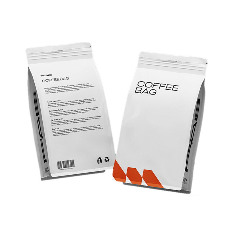 Фирменные матовые кофейные пакеты с плоским дном, клапаном и застежкой-молнией, с индивидуальным принтом, 250 г / 1 кг