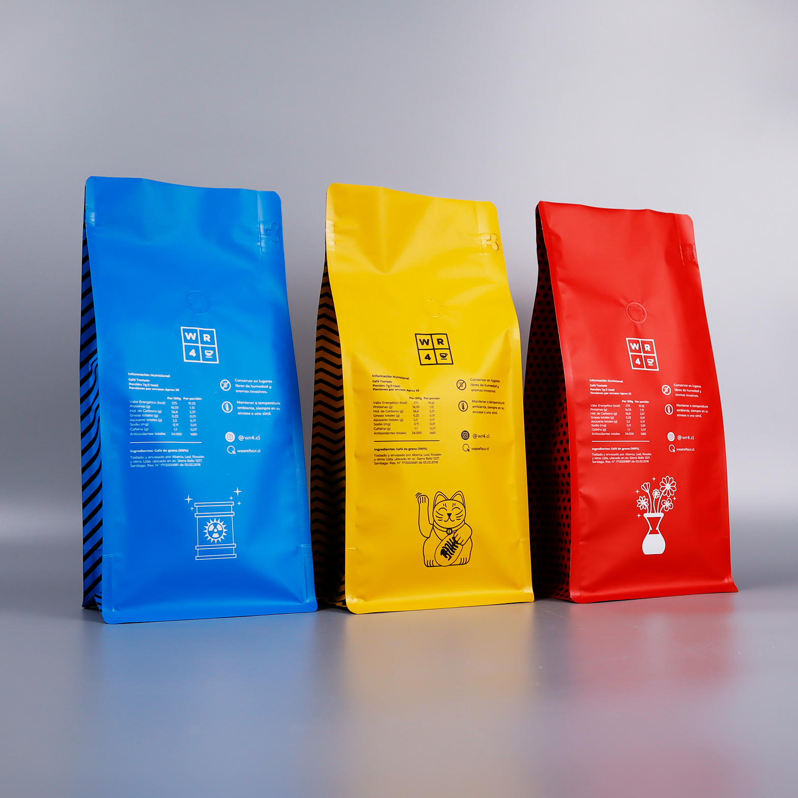 Пакет для кофе с клапаном и застежкой-молнией, с плоским дном, с печатью, пластиковая упаковка, пакет из матовой алюминиевой фольги майлара