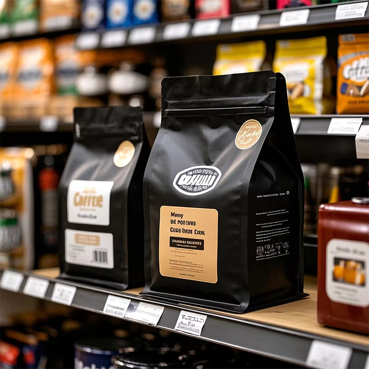 Водонепроницаемый пластиковый пакет с глубокой печатью и застежкой-молнией, для кофе, орехов, закусок, мяса, карамельной крошки, упаковки для пищевых продуктов